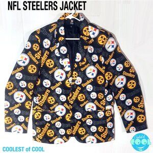 NFL Pittsburgh Steelers Pro Team Apparel Mens Sz 48 R All Over Print Logo Suit